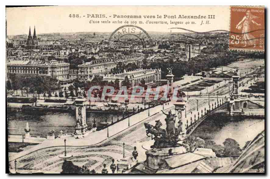CPA Paris Panorama vers le Pont Alexandre III 
