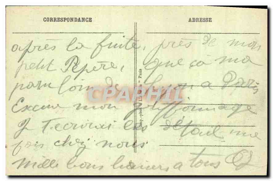 CPA Paris Arc de Triomphe du Carrousel  — Rückseite
