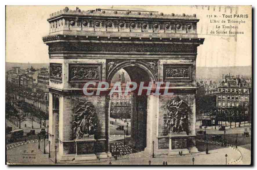 CPA Tout Paris l'Arc de Triompe Le Tombeau de Soldat Incannu 