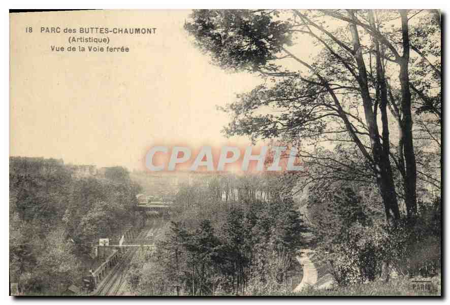 CPA Paris des Buttes Chaumont Artistique Vue de la Voie ferree 