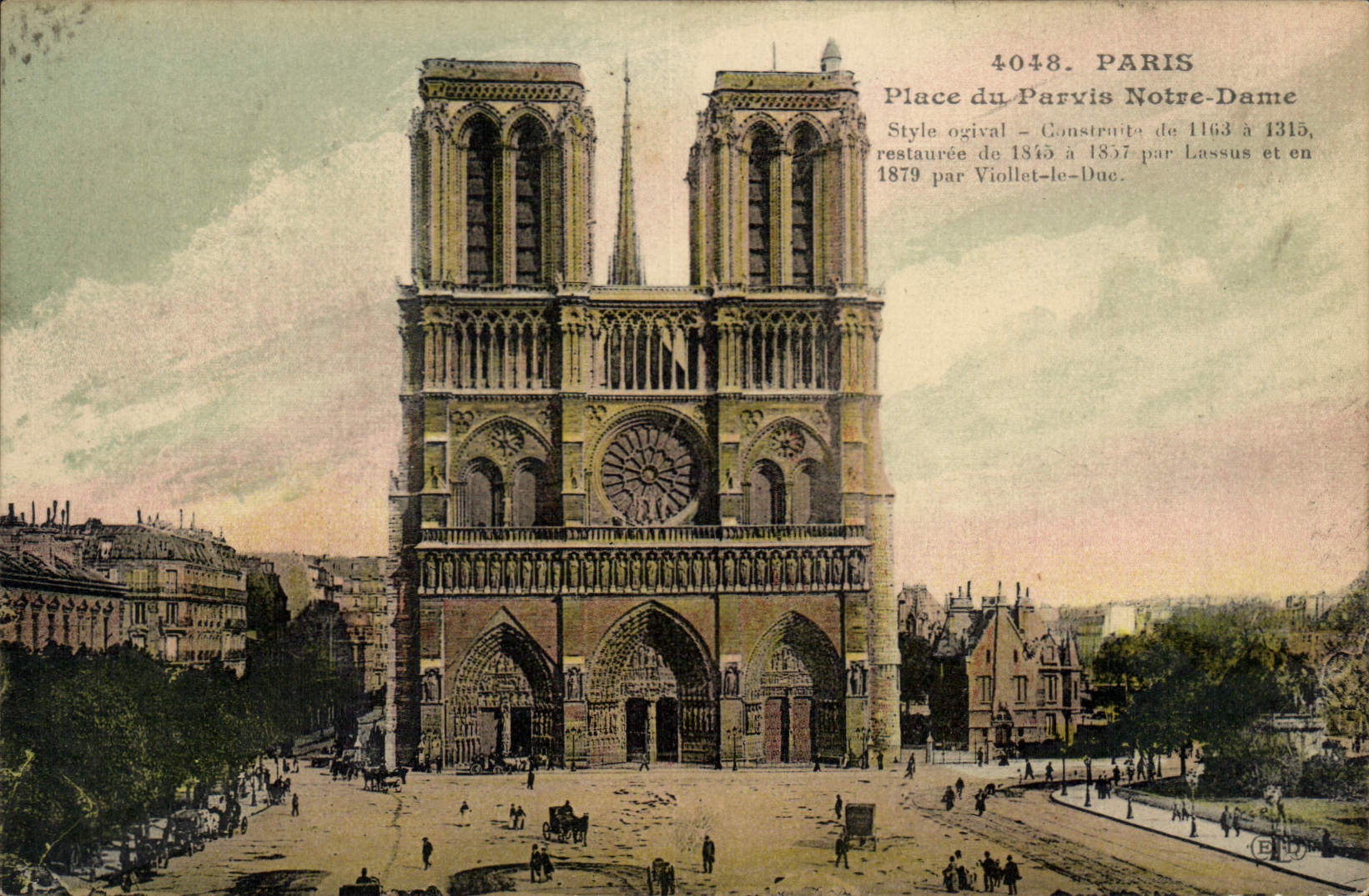 CPA Paris Place du Parvis Notre Dame Stle orival 