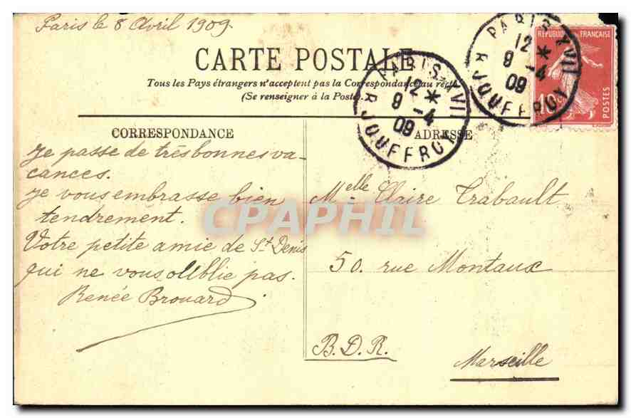 CPA Paris l'Avenue du Bois de Boulogne  — Verso