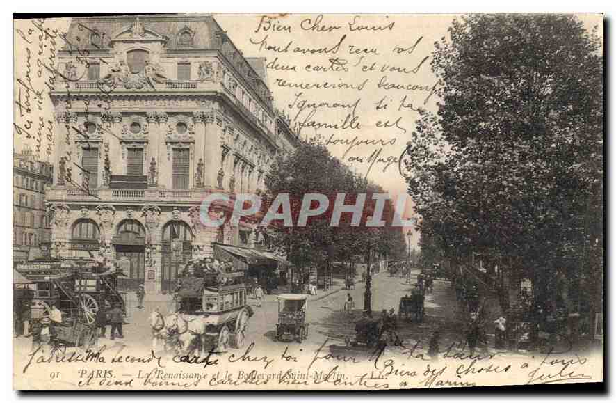 CPA Paris Le Renaissance et le Boulevard Marlin 