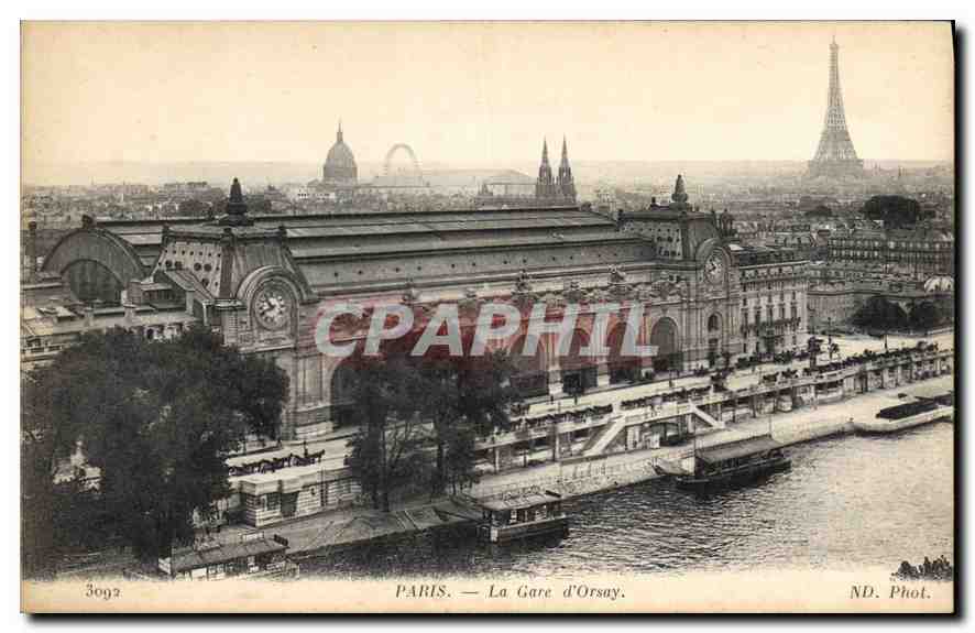 CPA Paris La Gare d'Orsay Tour Eiffel