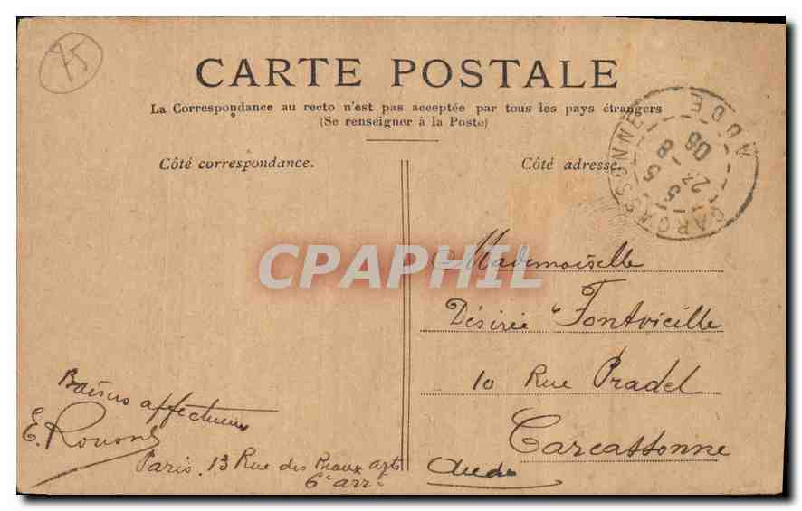 CPA Paris La Place de la Bastille  — Rückseite