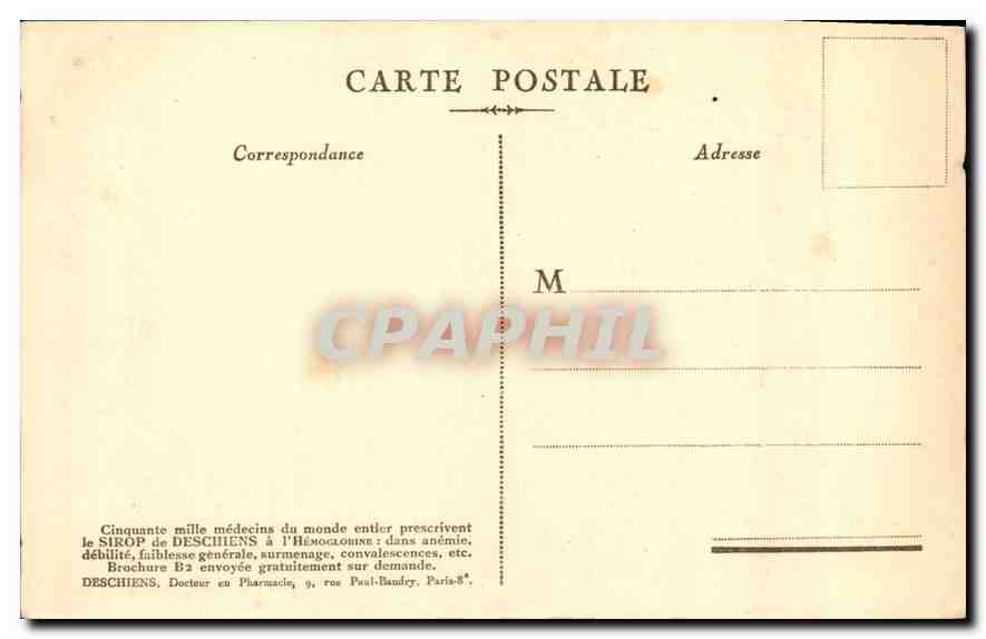 CPA Pantheon Offert par Hemoglobine Deschiens  — Rückseite