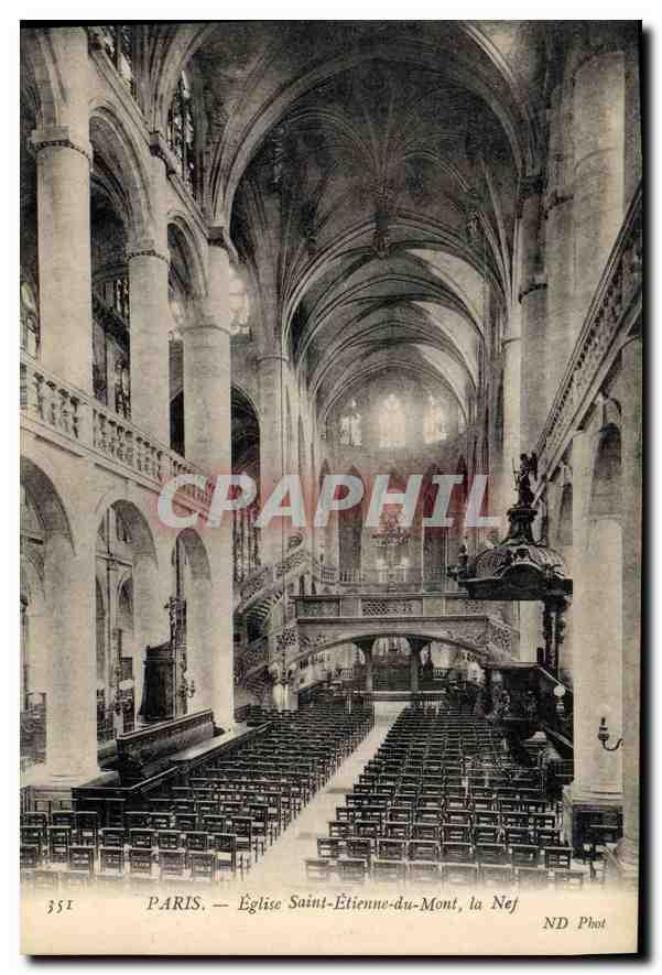 CPA Paris Eglise Saint Etienne du Mont la Nef 