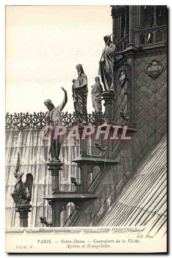 CPA Paris Notre Dame Contrefort de la Fleche 