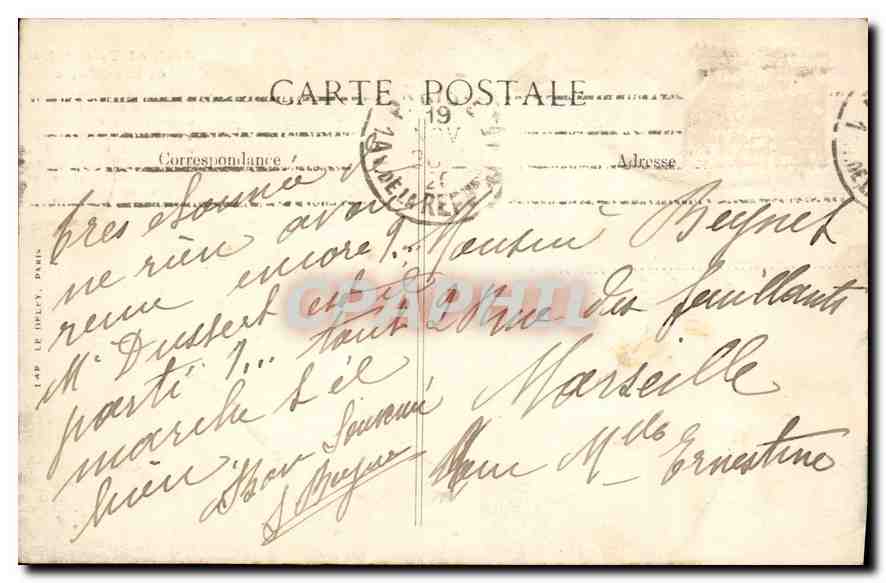 CPA Paris Arc de Triomphe de l'Etoile  — Rückseite