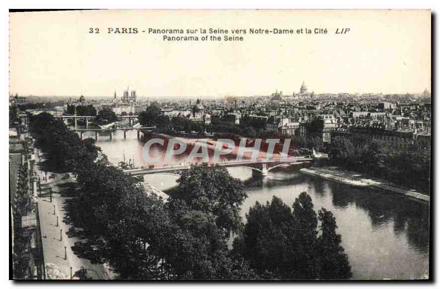 CPA Paris Panorama sur la Seine vers Notre Dame et la Cite 