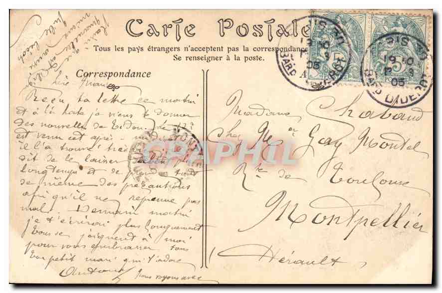 CPA Paris Le Pont au Change et le Palais de Justice  — Rückseite