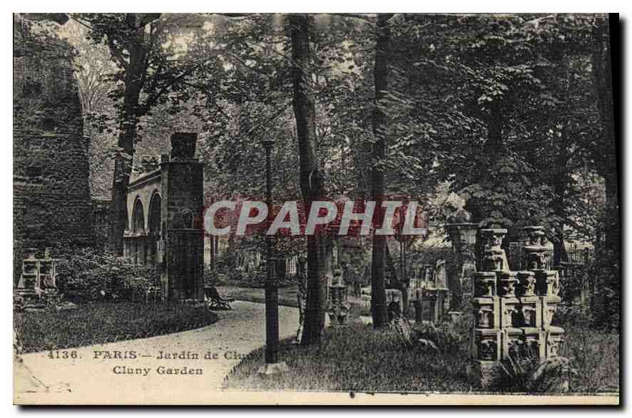 CPA Paris Jardin de Cluny 