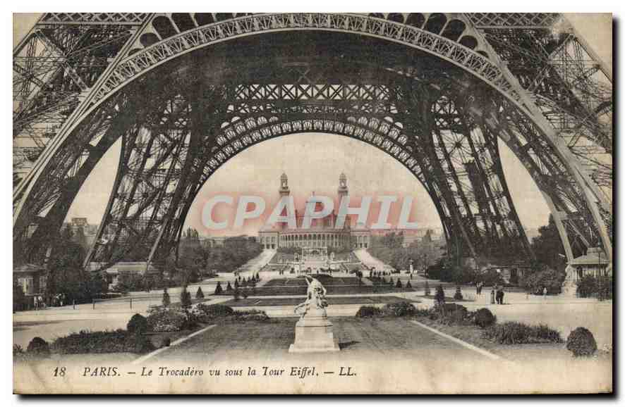 CPA Paris Le Trocadero vu sous la Tour Eiffel 