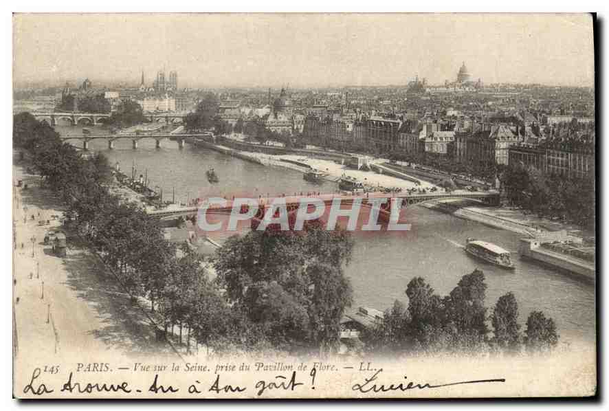 PARIS — Vue sur la Seine, prise du Pavillon de Flore — LL. Lucien