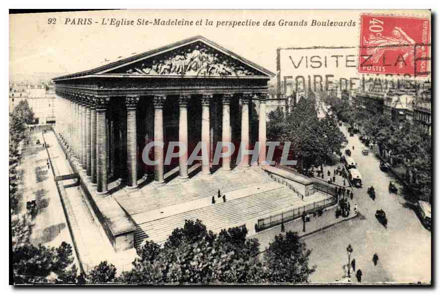 CPA Paris L'Eglise Ste Madeleine et la perspective des Grands Boulevards 
