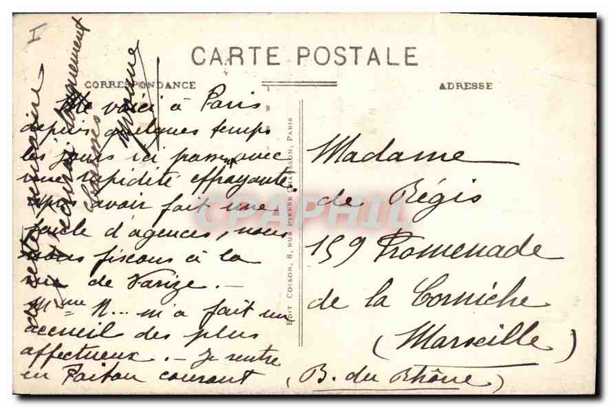 CPA Paris L'Eglise Ste Madeleine et la perspective des Grands Boulevards  — Rückseite