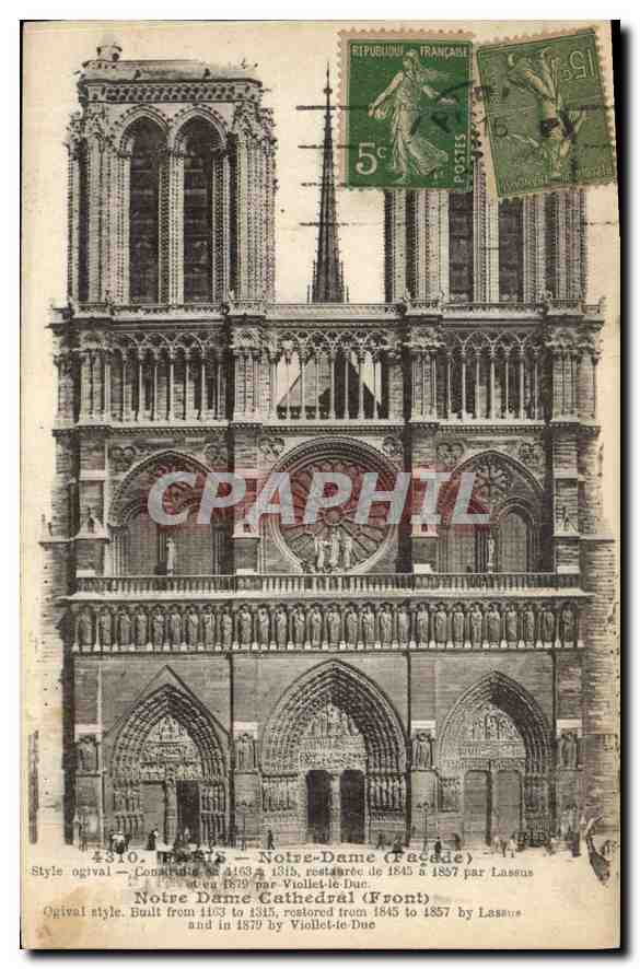 CPA Paris Notre Dame Facade 