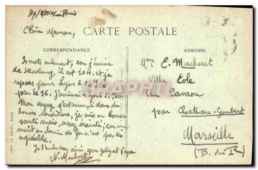 CPA Paris Notre Dame Facade  — Verso