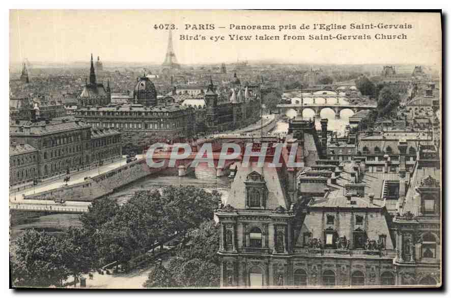 CPA Paris Panorama pris de l'Eglise Saint Gervais 