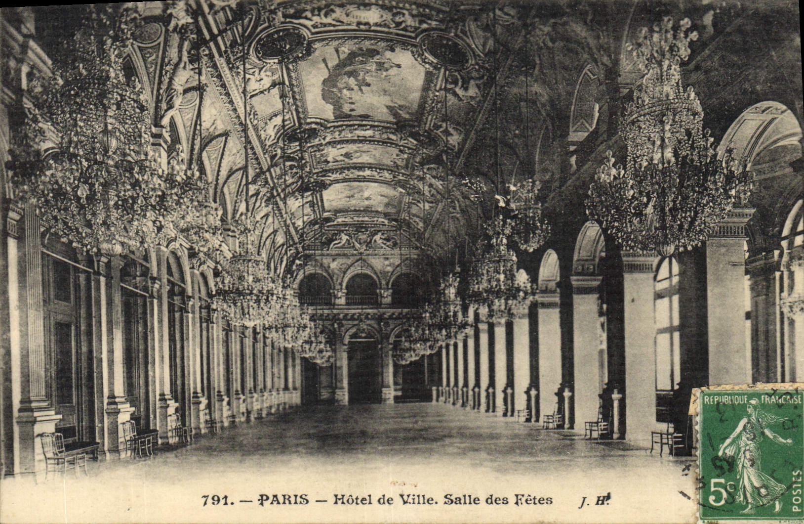 CPA Paris Hotel de Ville Salle des Fetes 