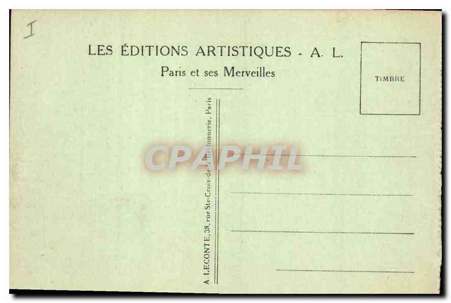 CPA Paris Le Palais et le Jardin du Luxembourg  — Rückseite