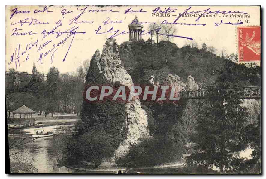 CPA Paris Buttes Chaumont Le Belvedere 