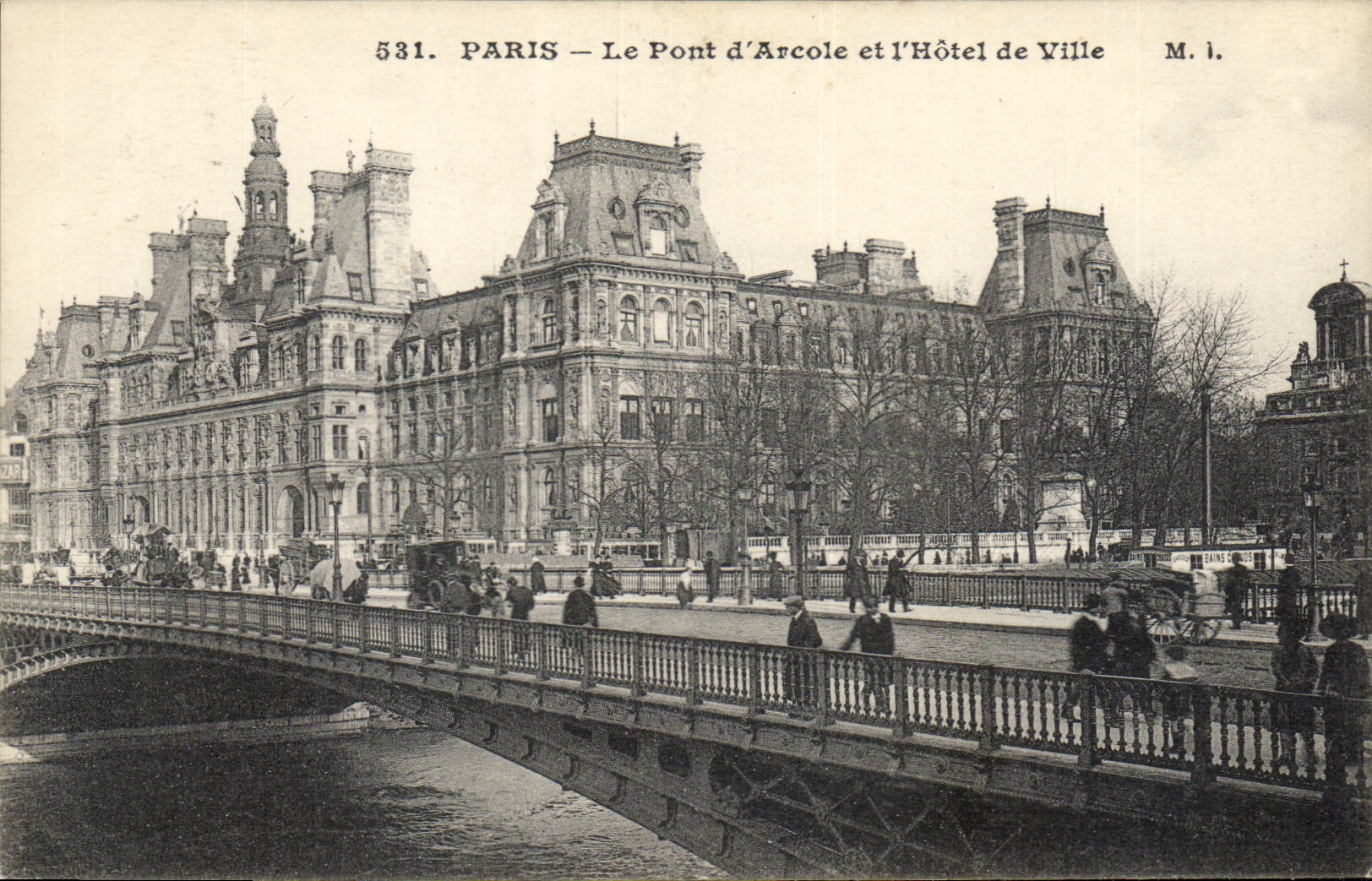 CPA Paris Le Pont d'Arcole et l'Hotel de Ville 
