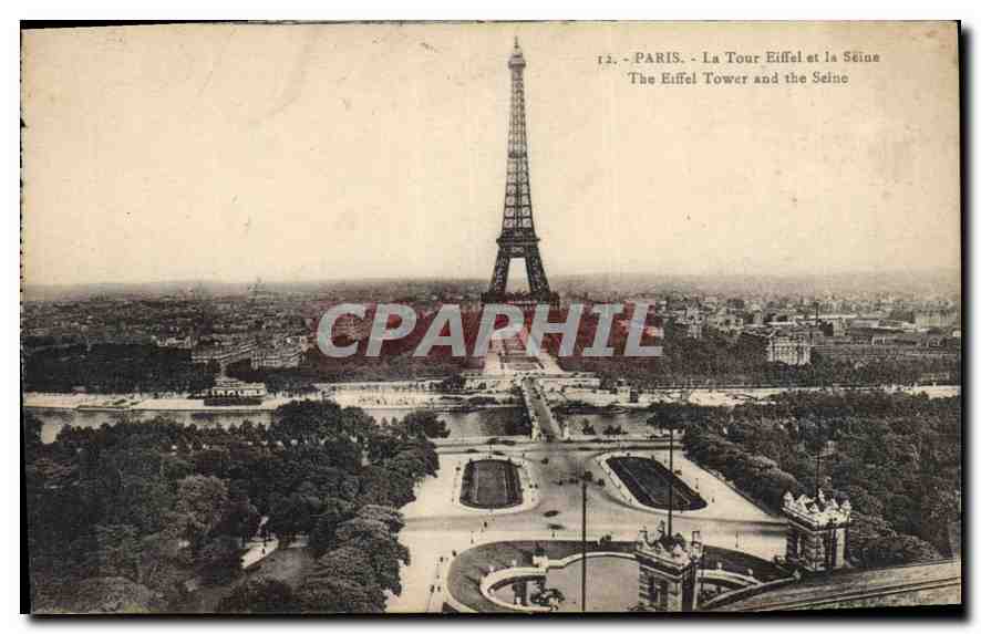 CPA Paris La Tour Eiffel et la Seine 
