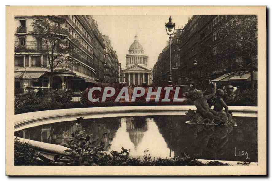 CPA Paris La rue Soufflot et le Pantheon 