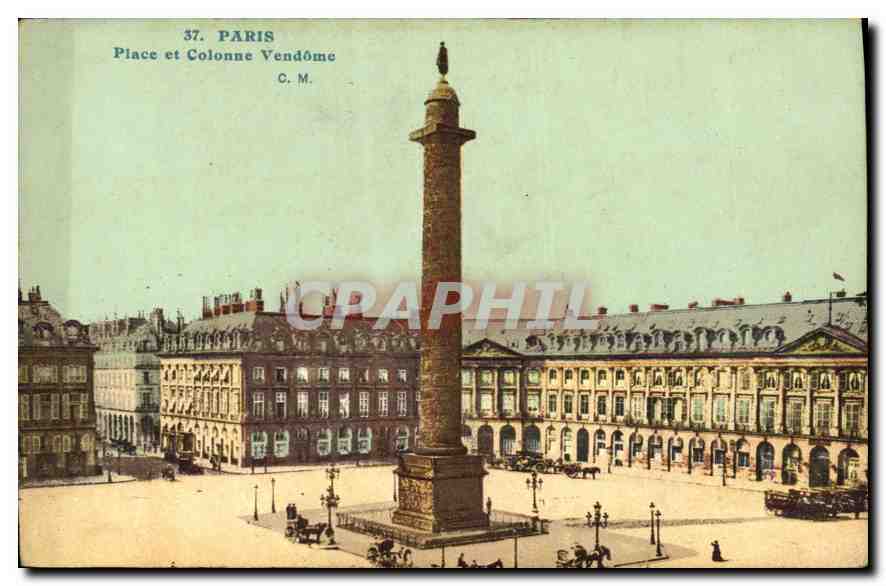 CPA Paris Place et Colonne Vendome 