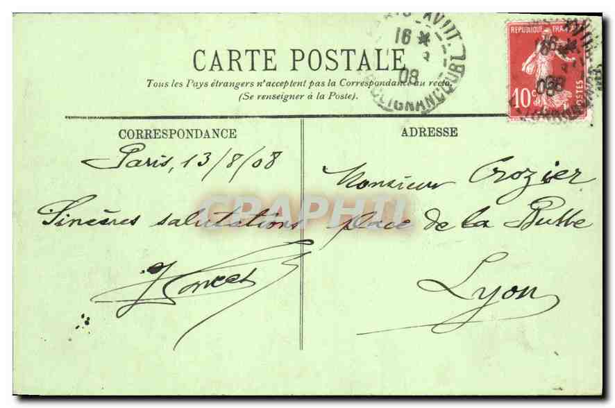 CPA Paris L'Hotel des Invalides  — Rückseite