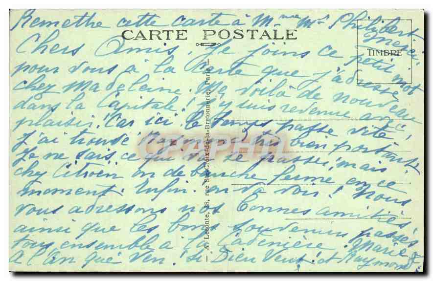 CPA Paris La Fleche de Notre Dame  — Rückseite
