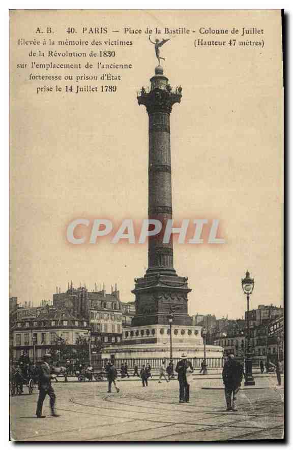 CPA Paris Place de la Bastille Colonne de Juillet 