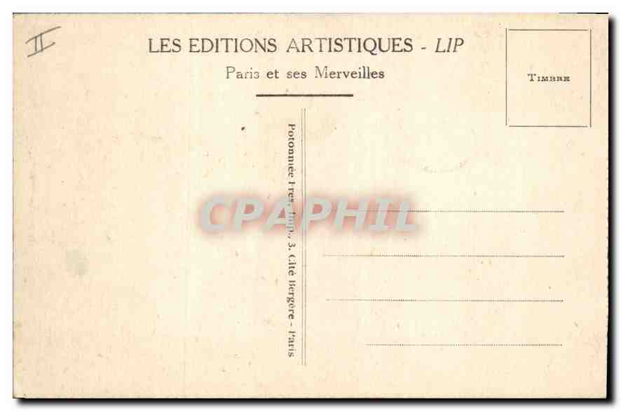 CPA Paris L'Avenue des Champs Elysees et les Chevaux de Marly  — Rückseite