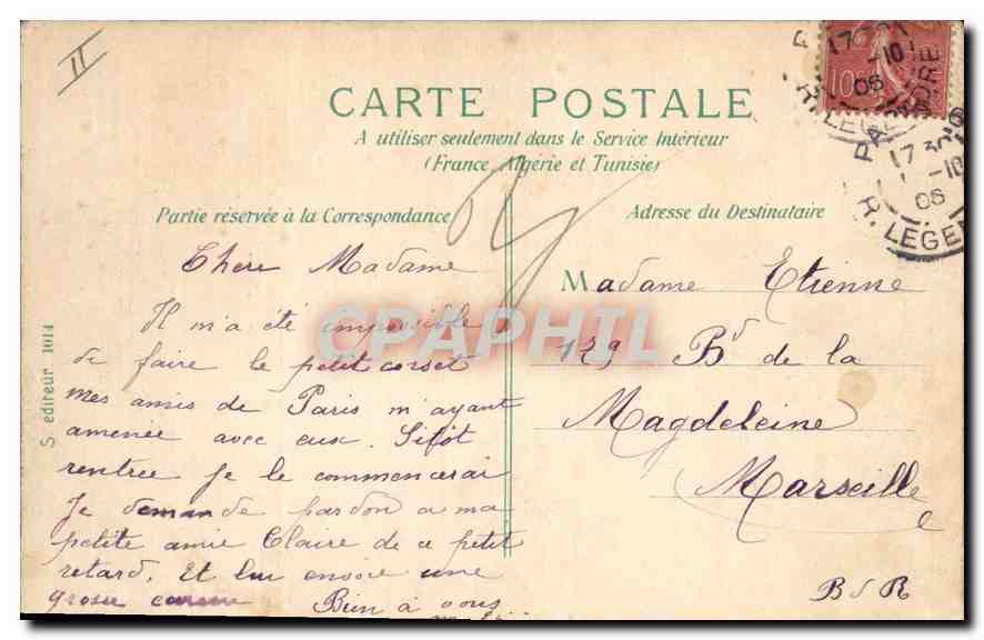 CPA Paris Le Louvre et Monument de Gambetta  — Rückseite