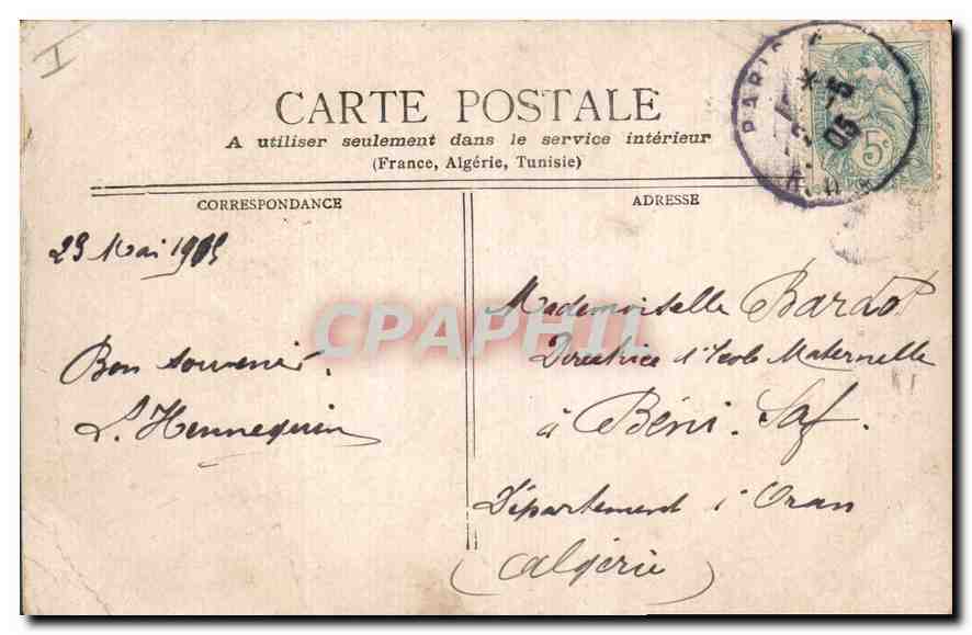 CPA Paris Theatre du Vaudeville  — Rückseite