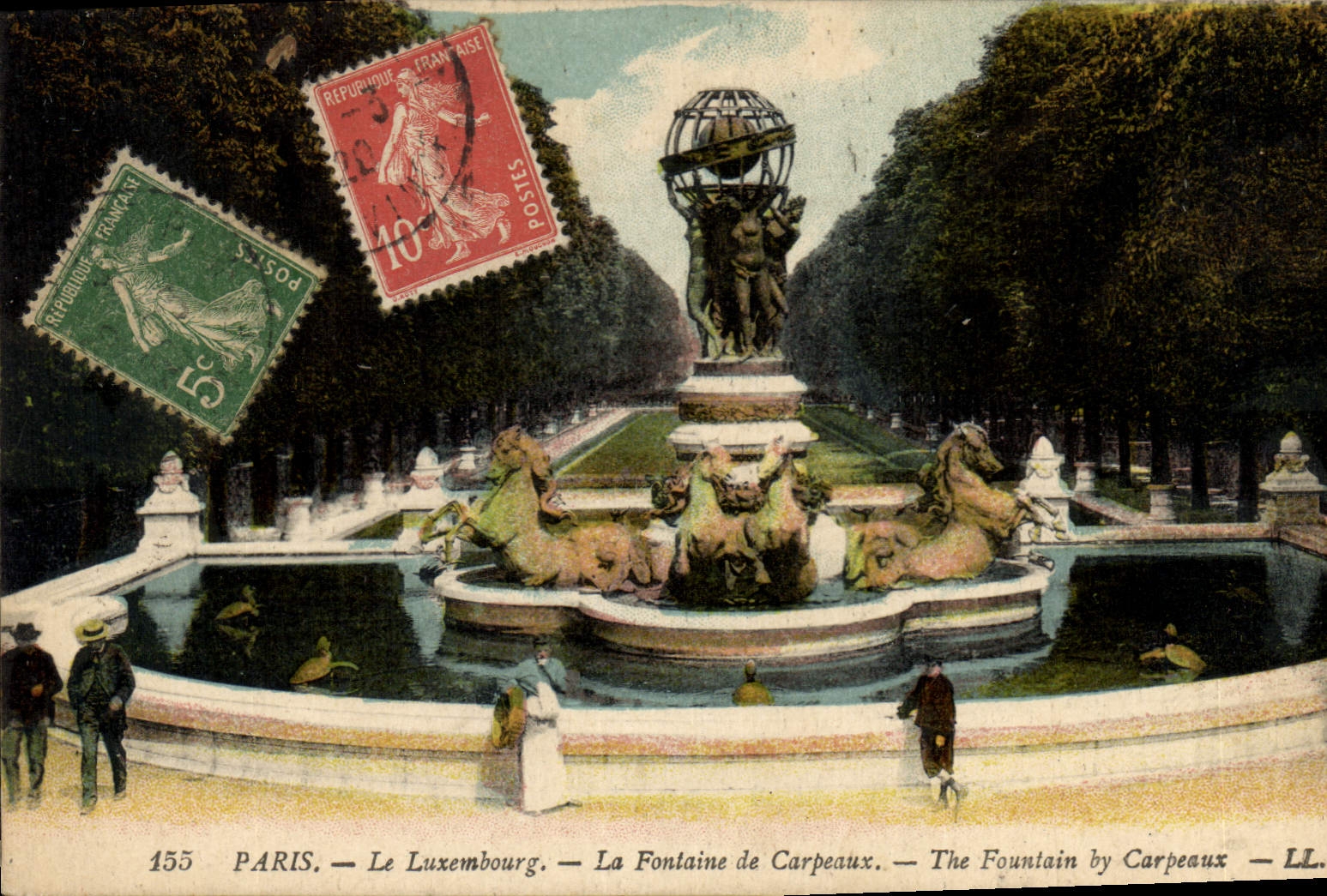 CPA Paris Le Luxembourg La Fontaine de Carpeaux 