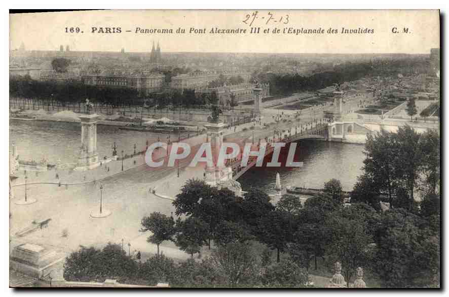 CPA Paris Panorama du Pont Alexandre III et de l'Esplanade des Invalides 