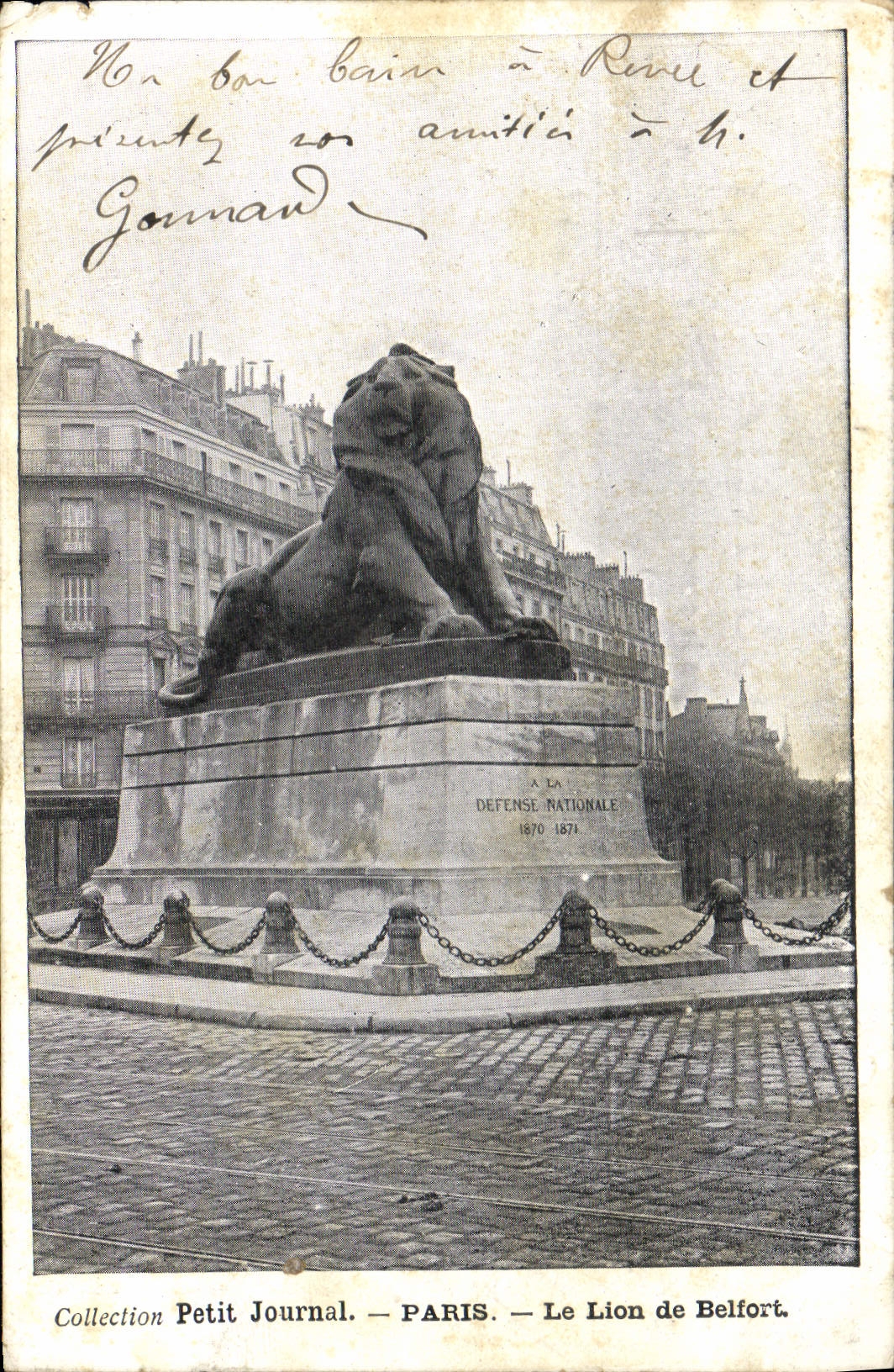 CPA Paris Le Lion de Belfort 