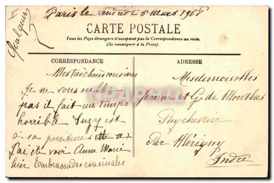 Paris — L'Avenue du Bois de Boulogne — LL. n°257 — Verso