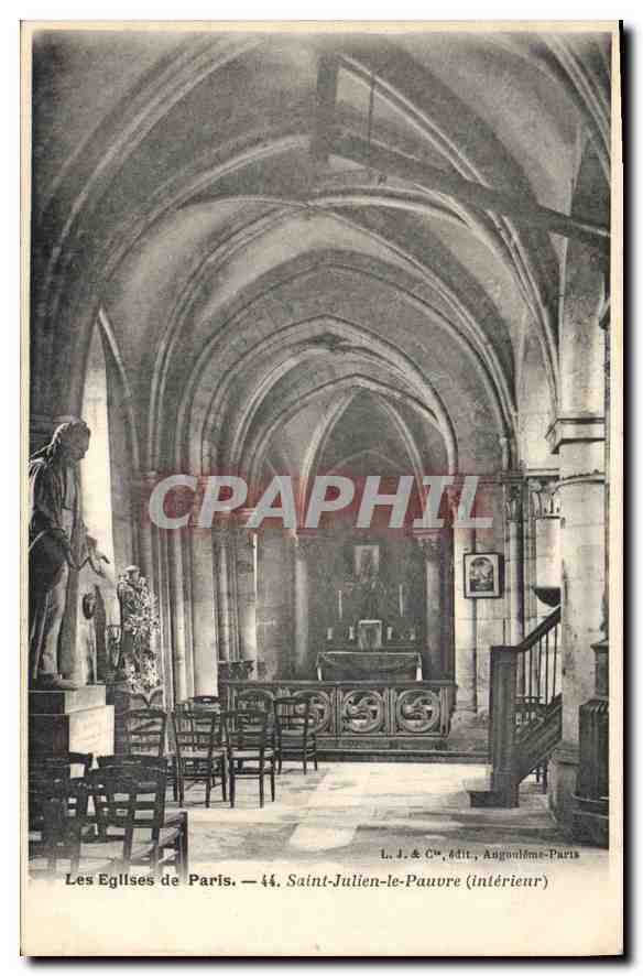 CPA Les Eglises de Paris Saint Julien le Pauvre Interieur 