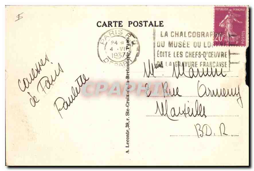 CPA Paris Le Palais du Luxembourg  — Rückseite