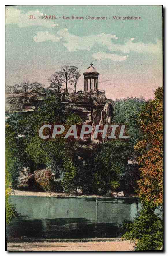 CPA Paris Les Buttes Chaumont Vue artistique 