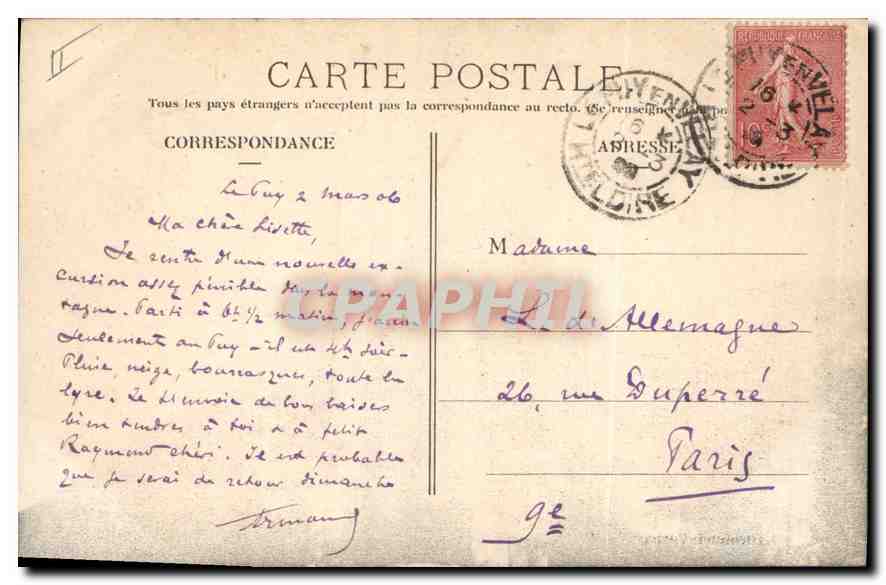 CPA Le Puy en Velay Haute Loire Rocher Saint Michel d'Aiguilhe  — Back