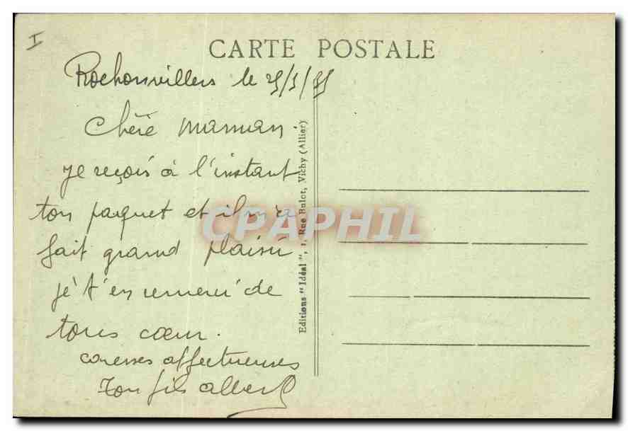 CPA Le Puy Vue generale des quatre Rochers Attelage bœufs — Back