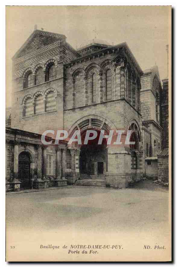 CPA Basilique de Notre Dame du Puy Porte du For 