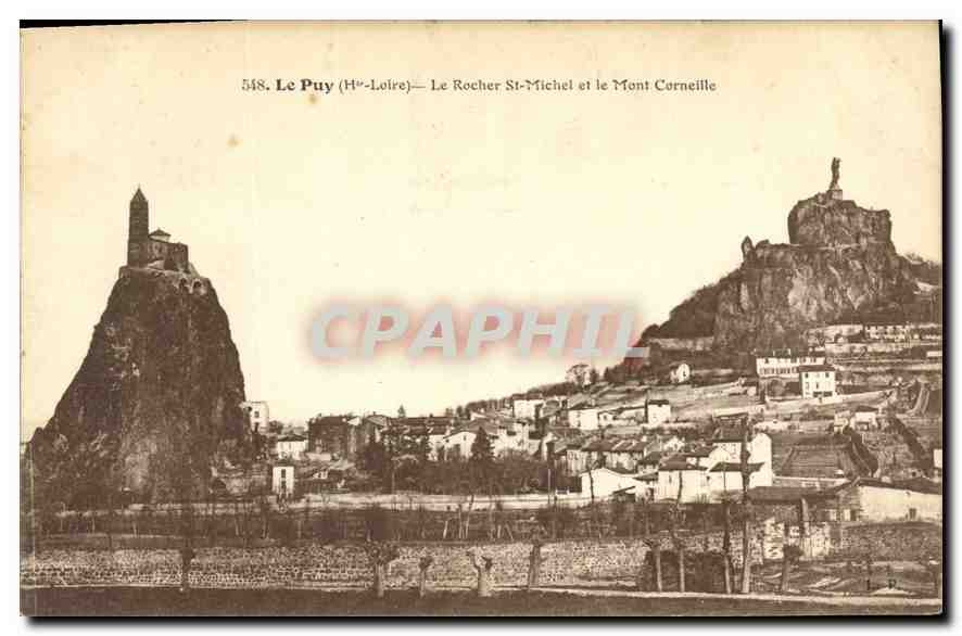 CPA Le Puy Hte Loire Le Rocher St Michel et le Mont Corneille 