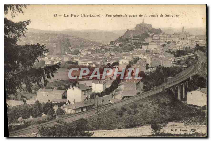 Le Puy (Haute-Loire) — Vue générale prise de la route de Saugues — B. F., Paris