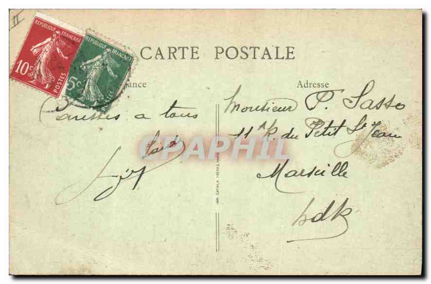 Le Puy (Haute-Loire) — Vue générale prise de la route de Saugues — B. F., Paris — Verso