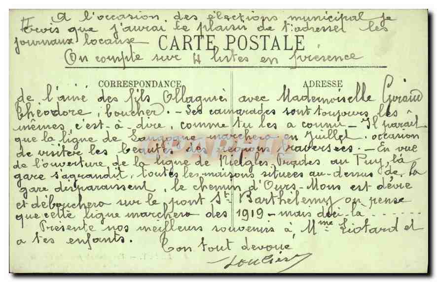 CPA Le Puy Vue generale prise des Orgues vers Espaly et le Puy  — Back